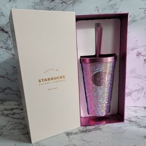 Starbucks China limited edition purple rhinestones stainless steel tumbler 20oz